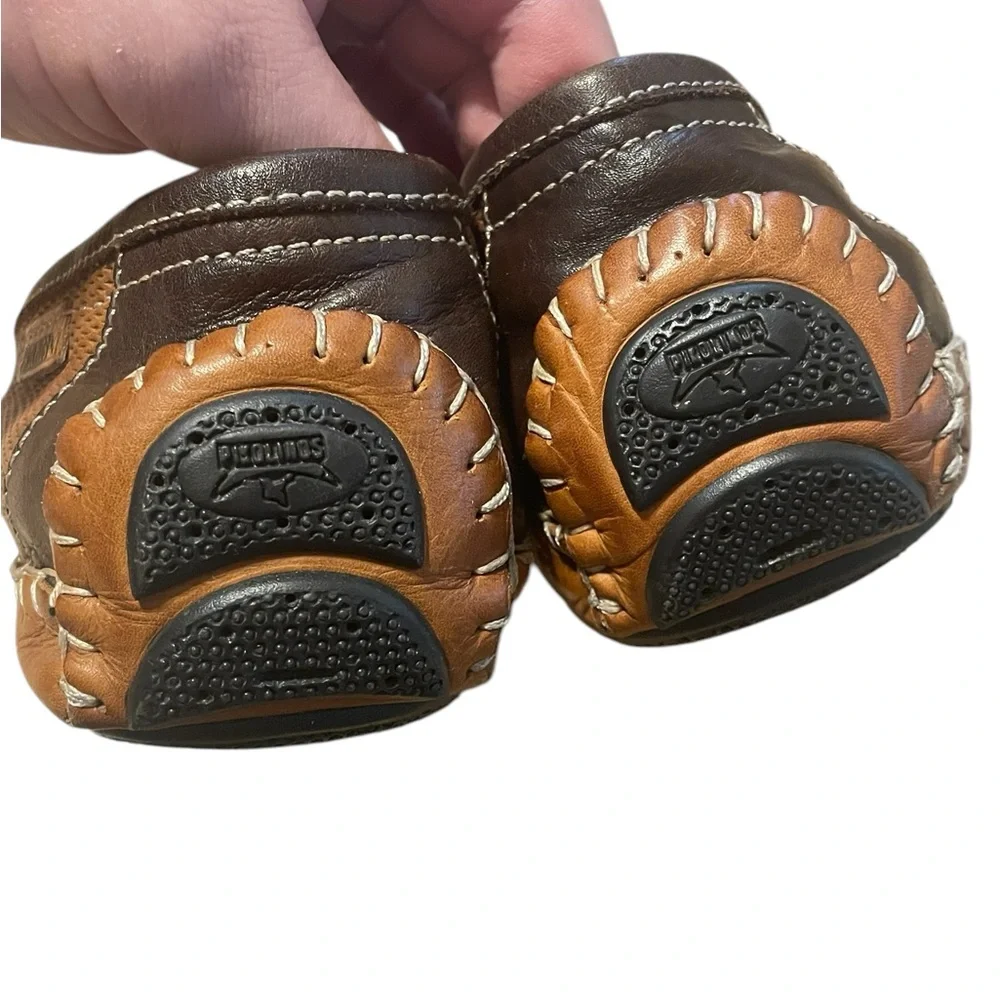 Pikolinos Jerez‎ die cut leather moccasin, Brandy, Size 45 US 11/11.5, EUC